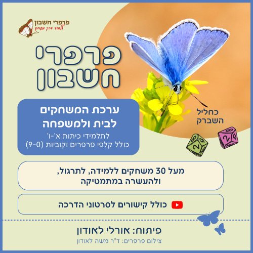 הערכה התכלת – מארז פרימיום מלא עם קלפי פרפרי חשבון מודפסים ומוכנים למשחק