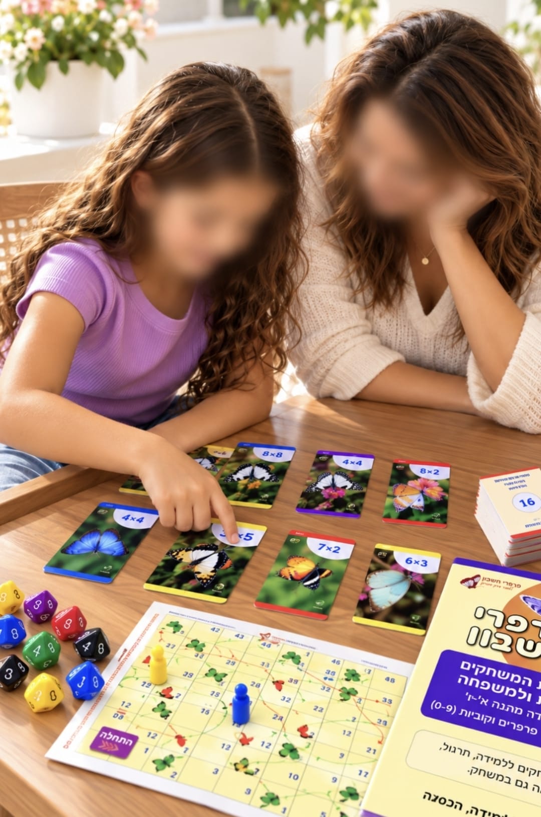 קלפי פרפרים צבעוניים להמחשת כמויות לילדים