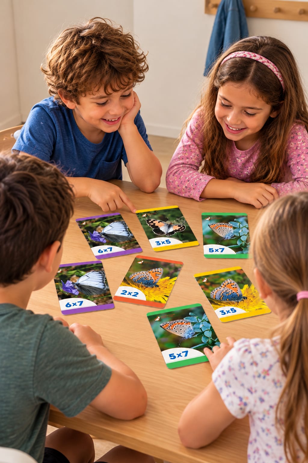 קלפי משחק גרפיים וצבעוניים לתרגול מספרים
